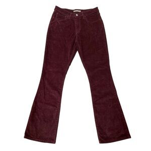 Levi's 725 Corduroy Pants Womens 30x32 Burgundy Bootcut High Rise Riding Stretch